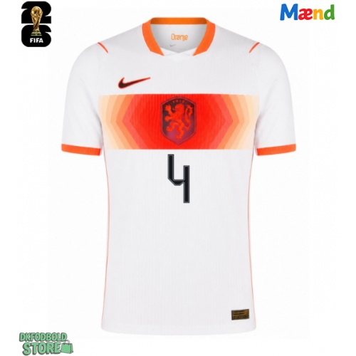 Holland Virgil van Dijk #4 Replika Udebanetrøje VM 2026 Kortærmet